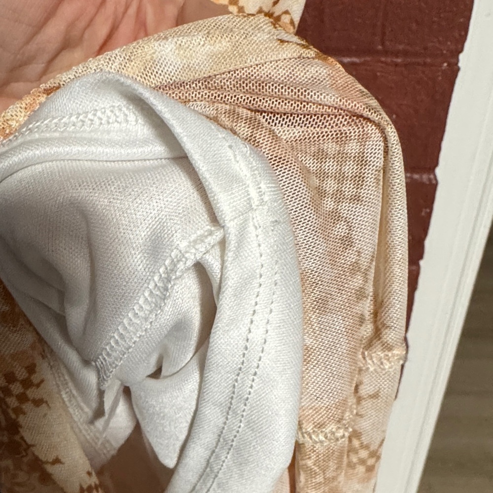 Le Lis Tan And White Patchwork Patterned Mesh Bod… - image 8